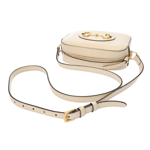 Gucci Horsebit Camera Bag White Leather Shoulder - Picture 3 of 9